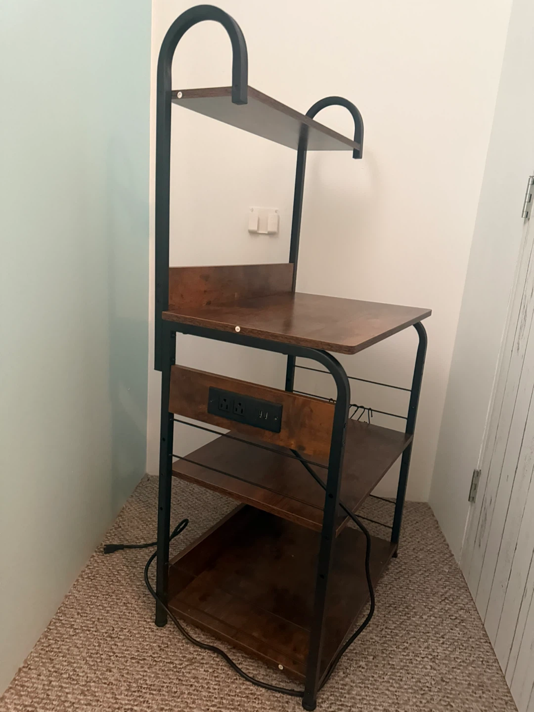 Multi-Tiered Rolling Kitchen Cart with Outlets - photo 4