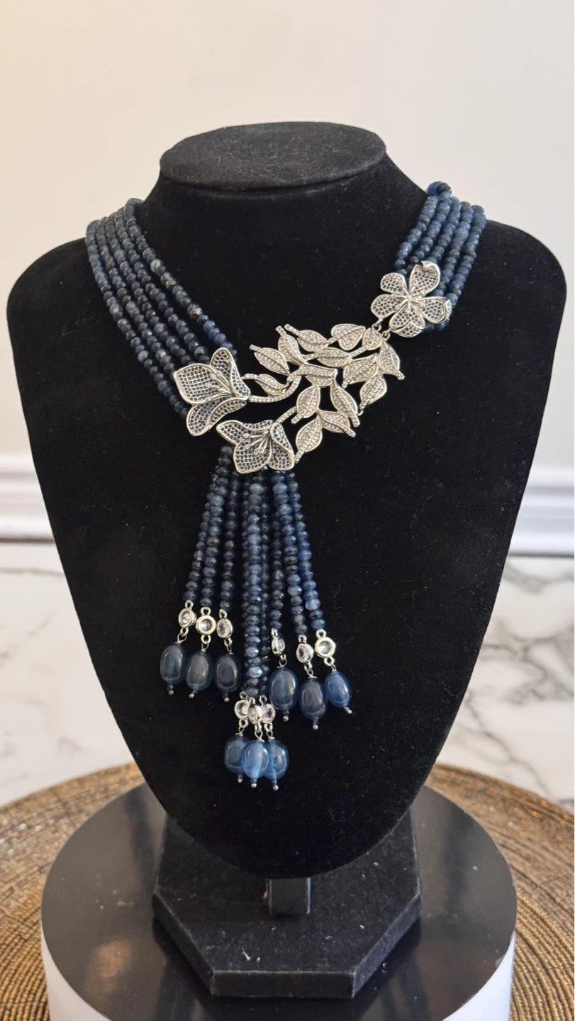 Nano setting sapphire long mala