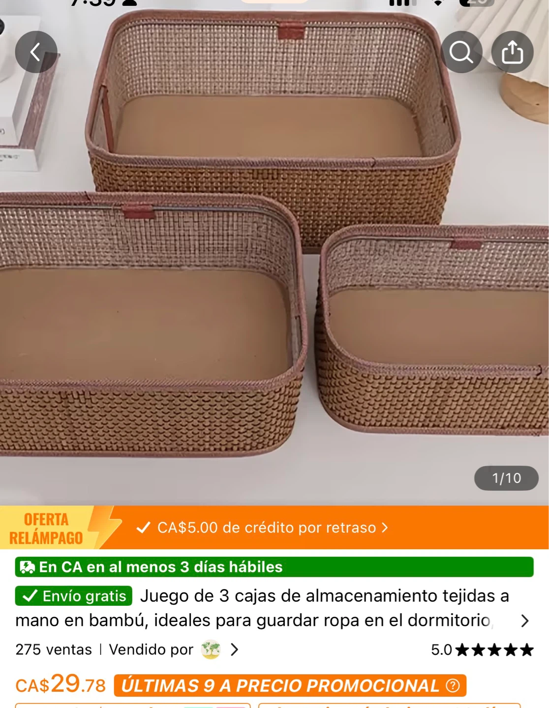 Set of 3 Woven Storage Baskets - photo 4