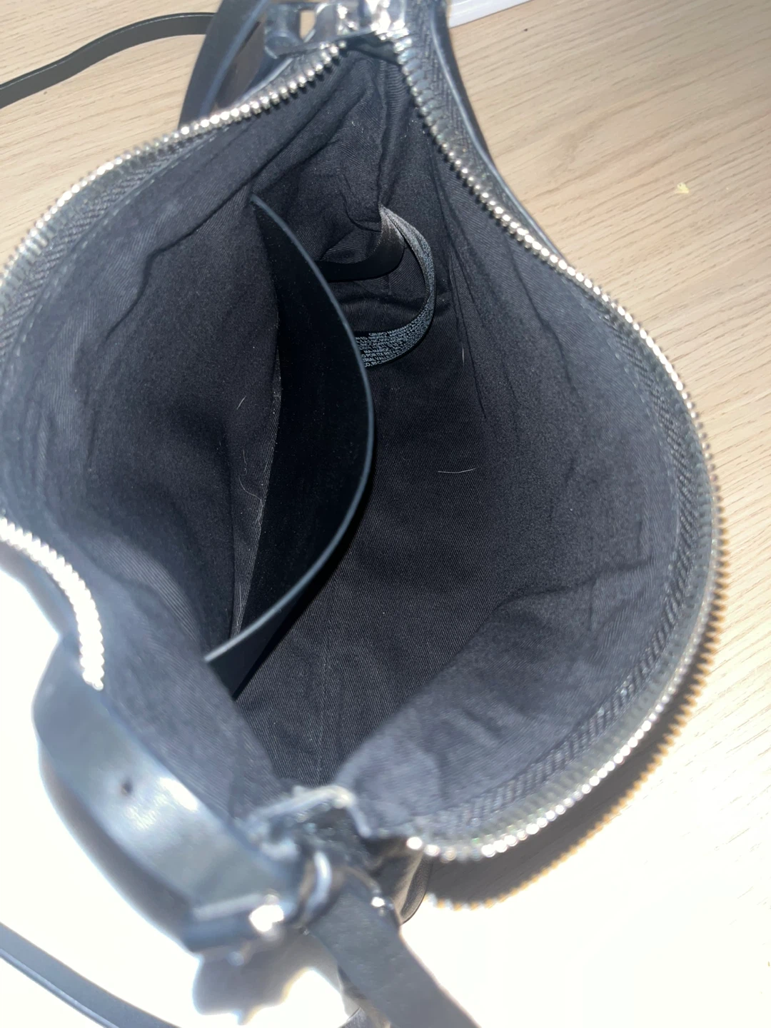 Massimo Dutti Small Nappa Leather Bag - Black - photo 4