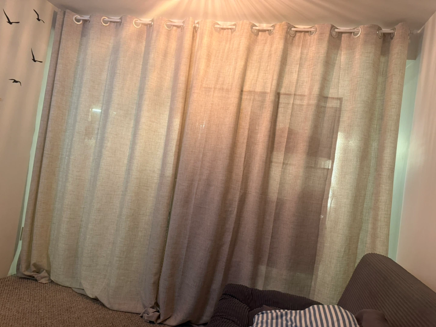 Light Beige Grommet Curtains (2 pieces)