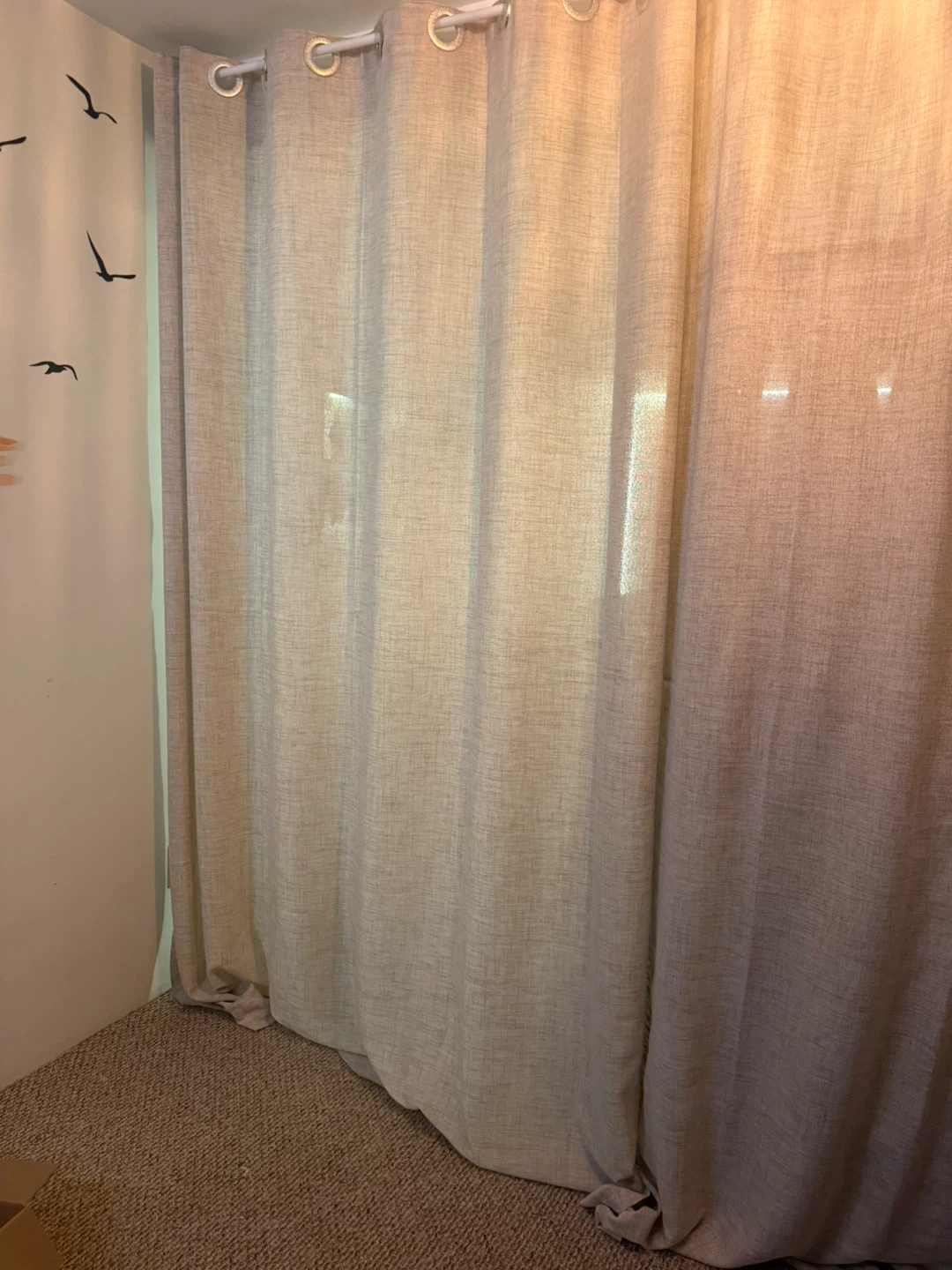 Light Beige Grommet Curtains (2 pieces) - photo 2
