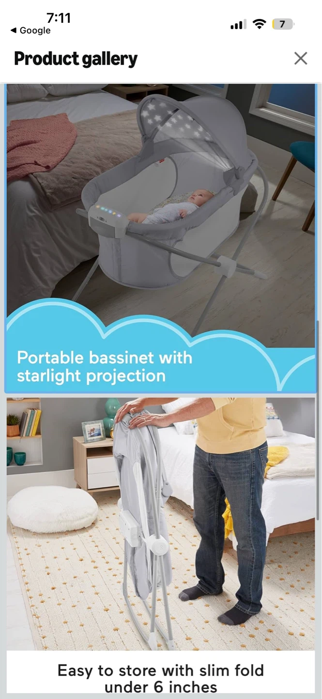 Fisher-Price Portable Bassinet Soothing View Projection Crib