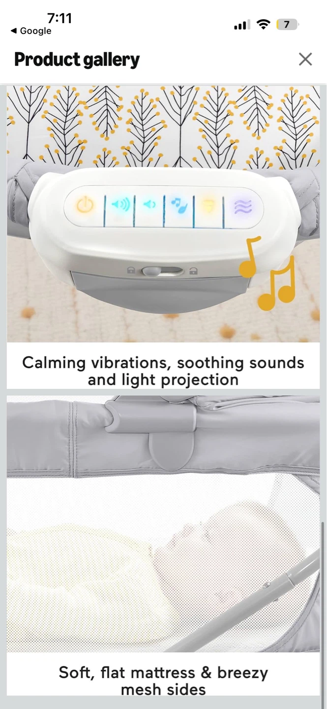 Fisher-Price Portable Bassinet Soothing View Projection Crib - photo 2