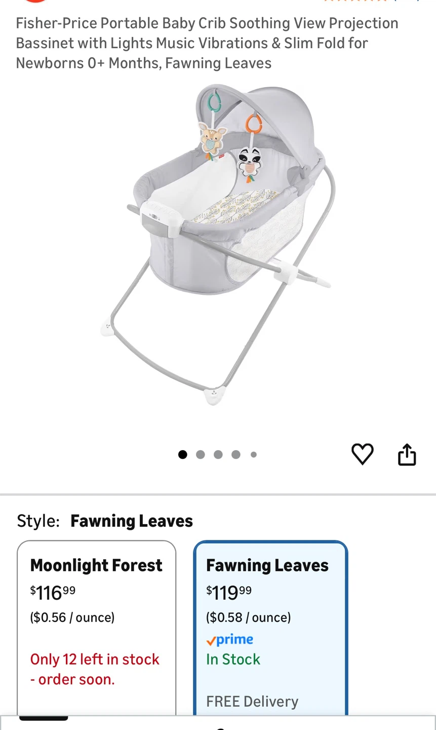 Fisher-Price Portable Bassinet Soothing View Projection Crib - photo 3