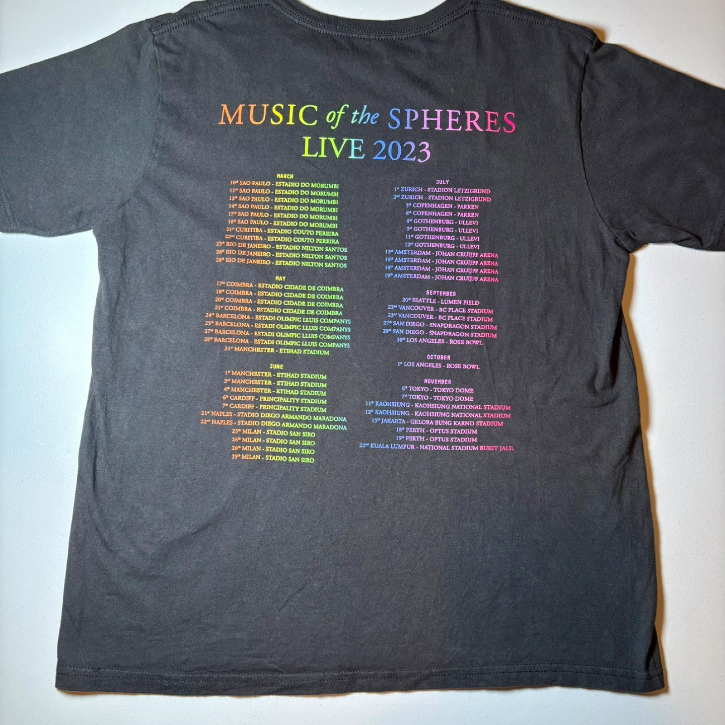 Coldplay Music of the Spheres Live 2023 T-Shirt Size L - photo 2