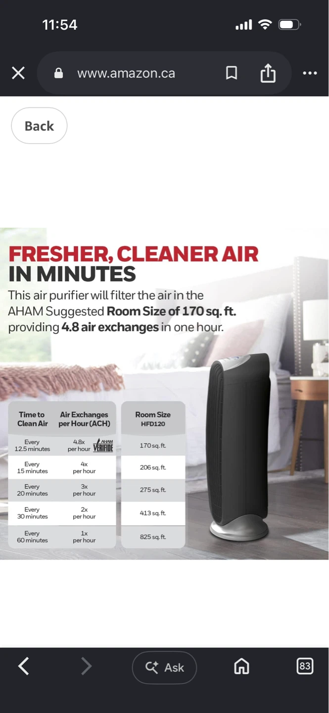 Honeywell HFD120QCV2 QuietClean™ Tower Air Purifier - photo 2