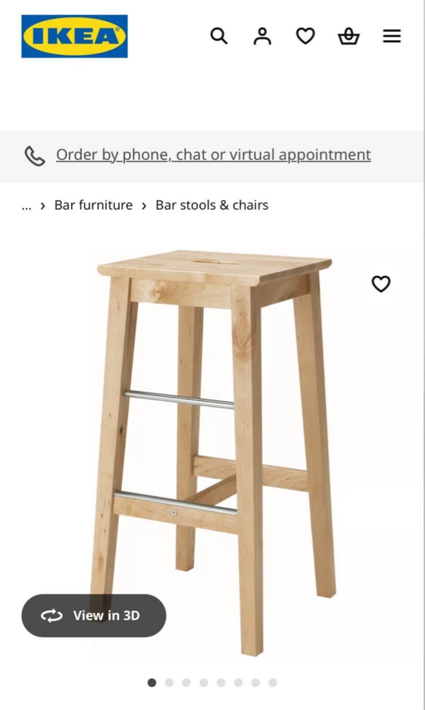 IKEA Wooden Bar Stools - Set of 2 - photo 3