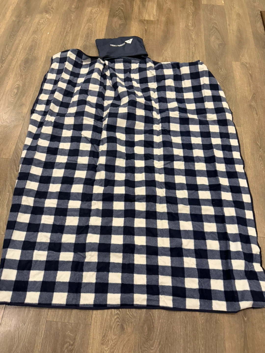 Ozark Trail Blue and White Buffalo Check Fleece Blanket