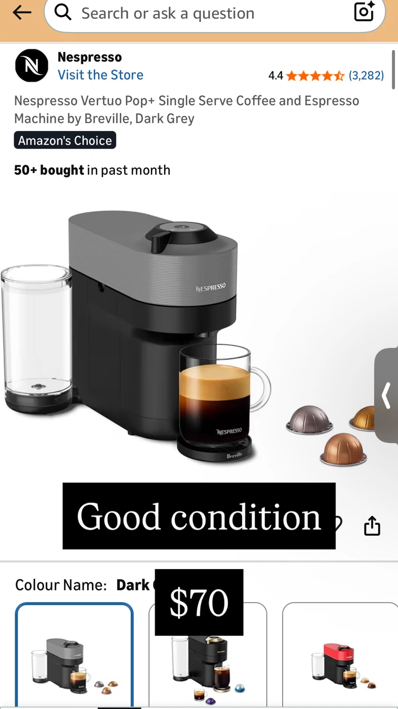 Nespresso Vertuo Pop+ Coffee and Espresso Machine