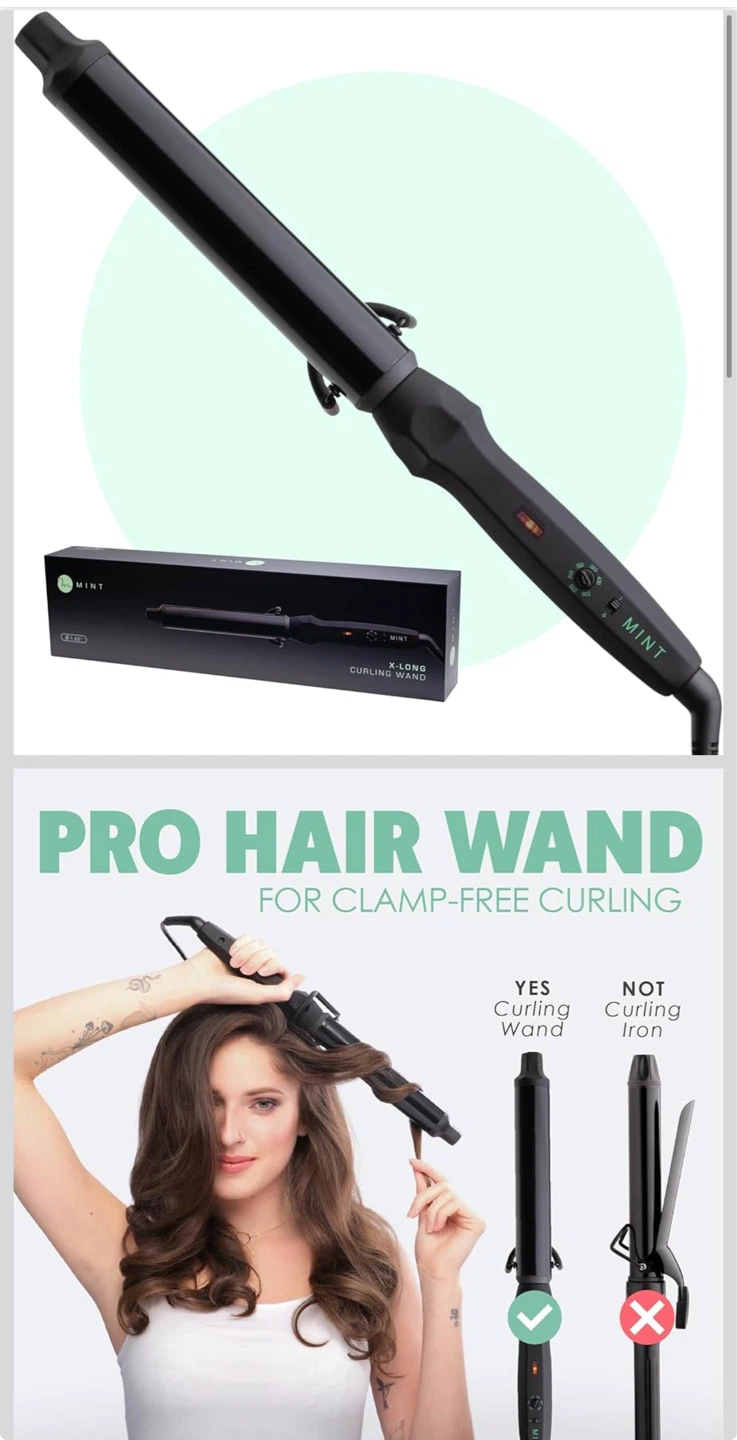 MINT Pro Hair Wand Curling Iron - 1.25 Inch, Black - photo 2