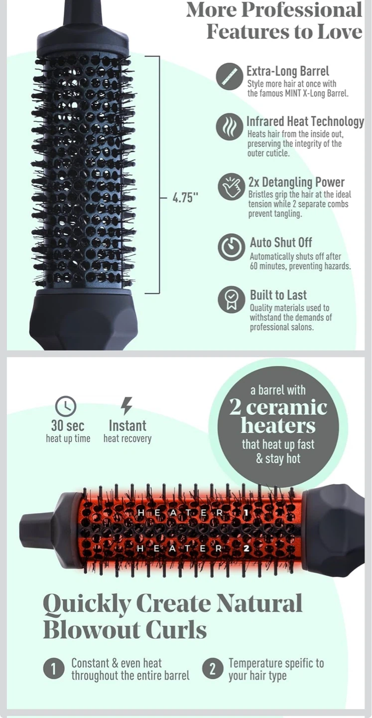 MINT Extra-Long 1.6 Inch Thermal Brush - photo 5