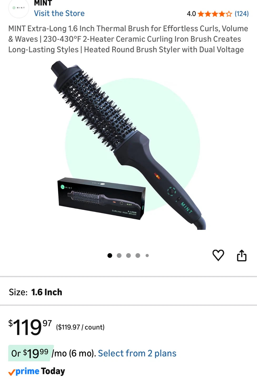 MINT Extra-Long 1.6 Inch Thermal Brush