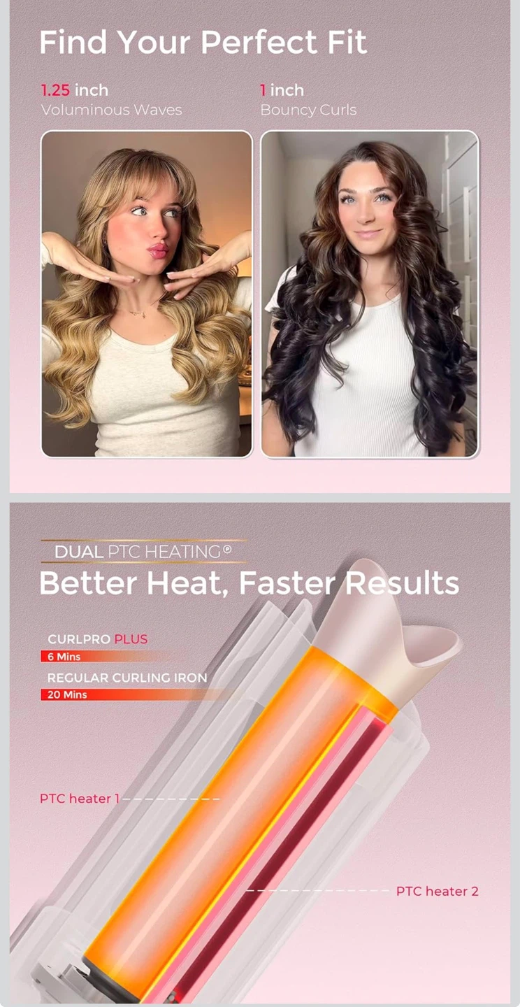 TYMO CurlPro Plus Automatic Curling Iron - Gold Blush, 1.25 inch - photo 4