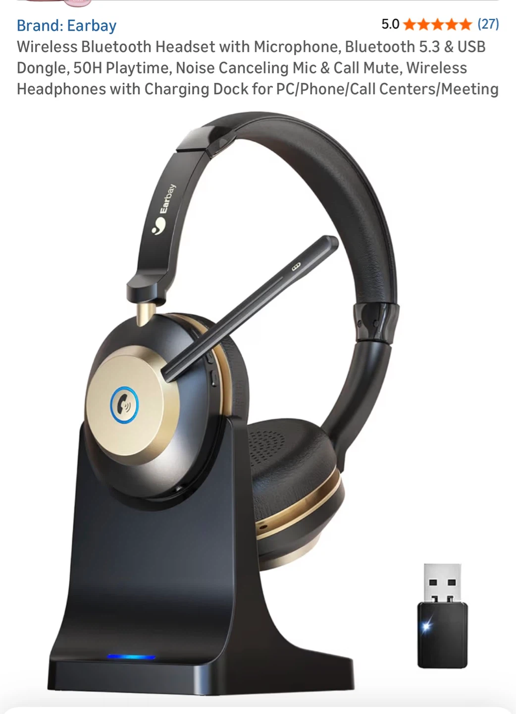 Earbay Wireless Bluetooth Headset with Microphone