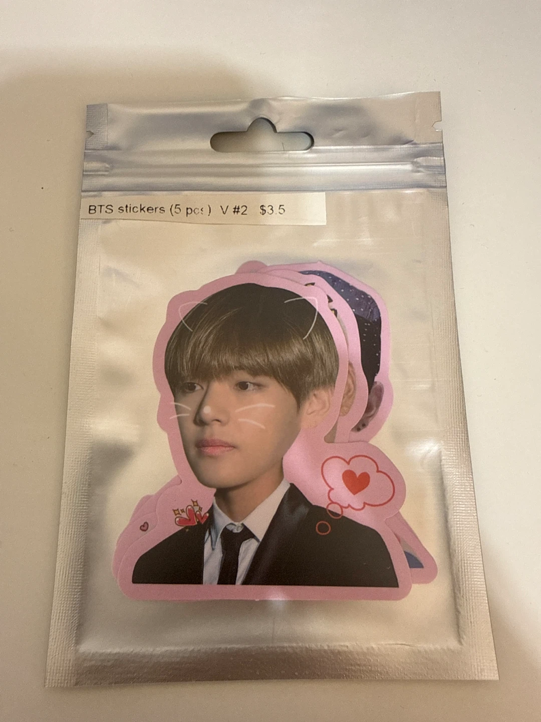BTS V fanmade stickers (pack of 5) new