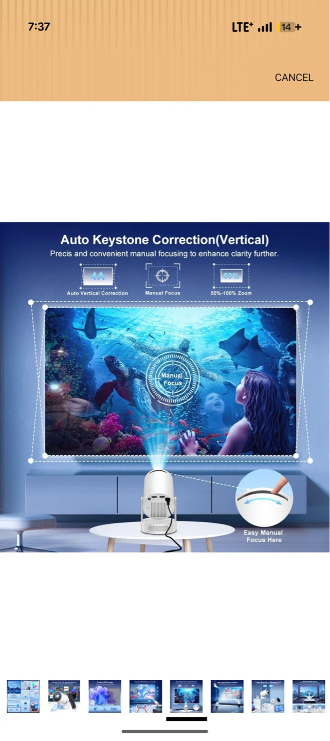 Off-white Projector with Android TV - photo 3