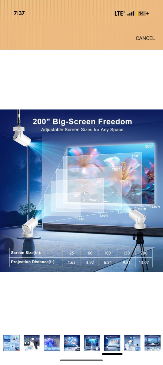 Off-white Projector with Android TV - photo 4