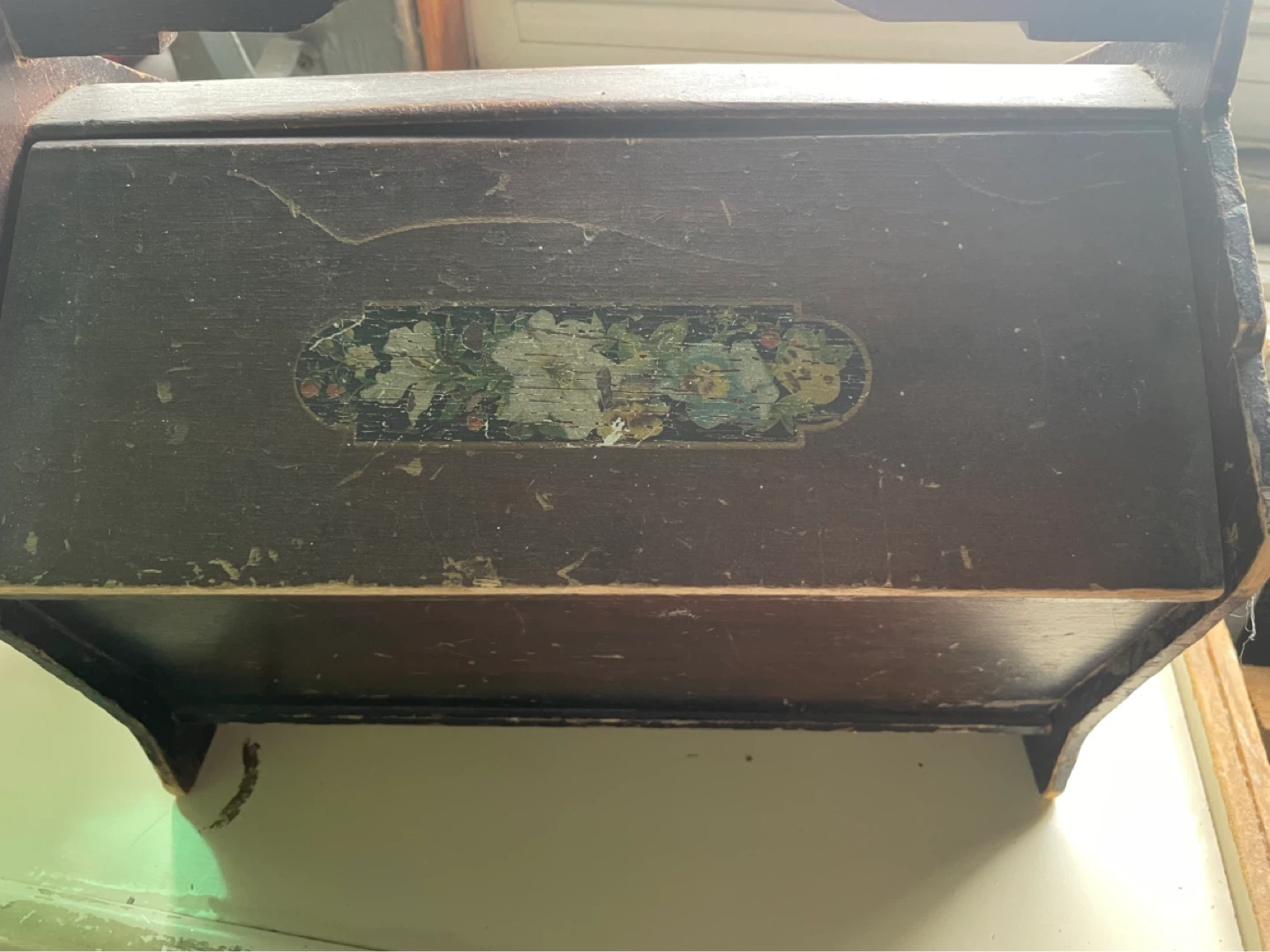 Vintage Wooden Sewing Box