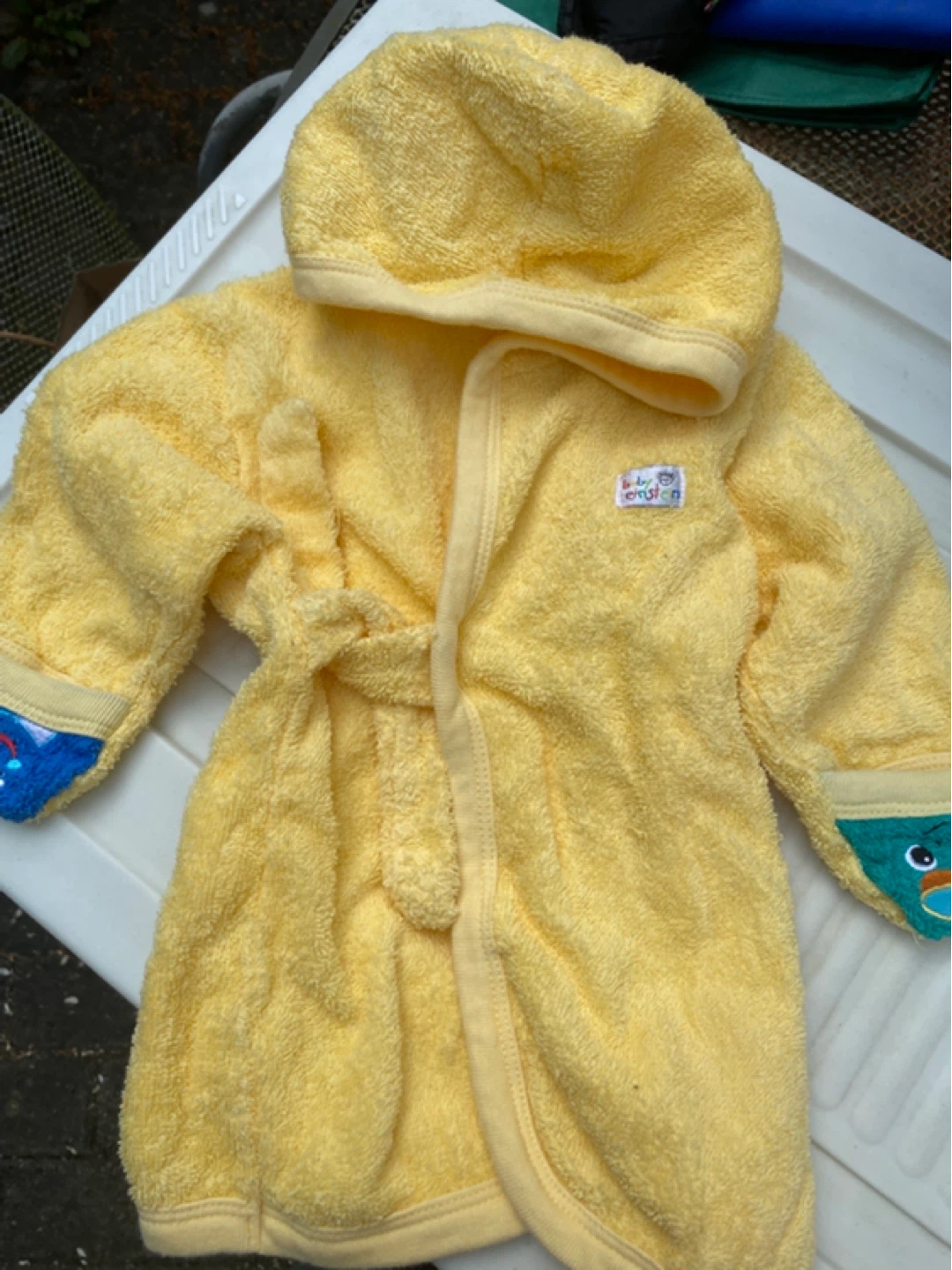 Baby Einstein Yellow Hooded Robe and Slippers Set