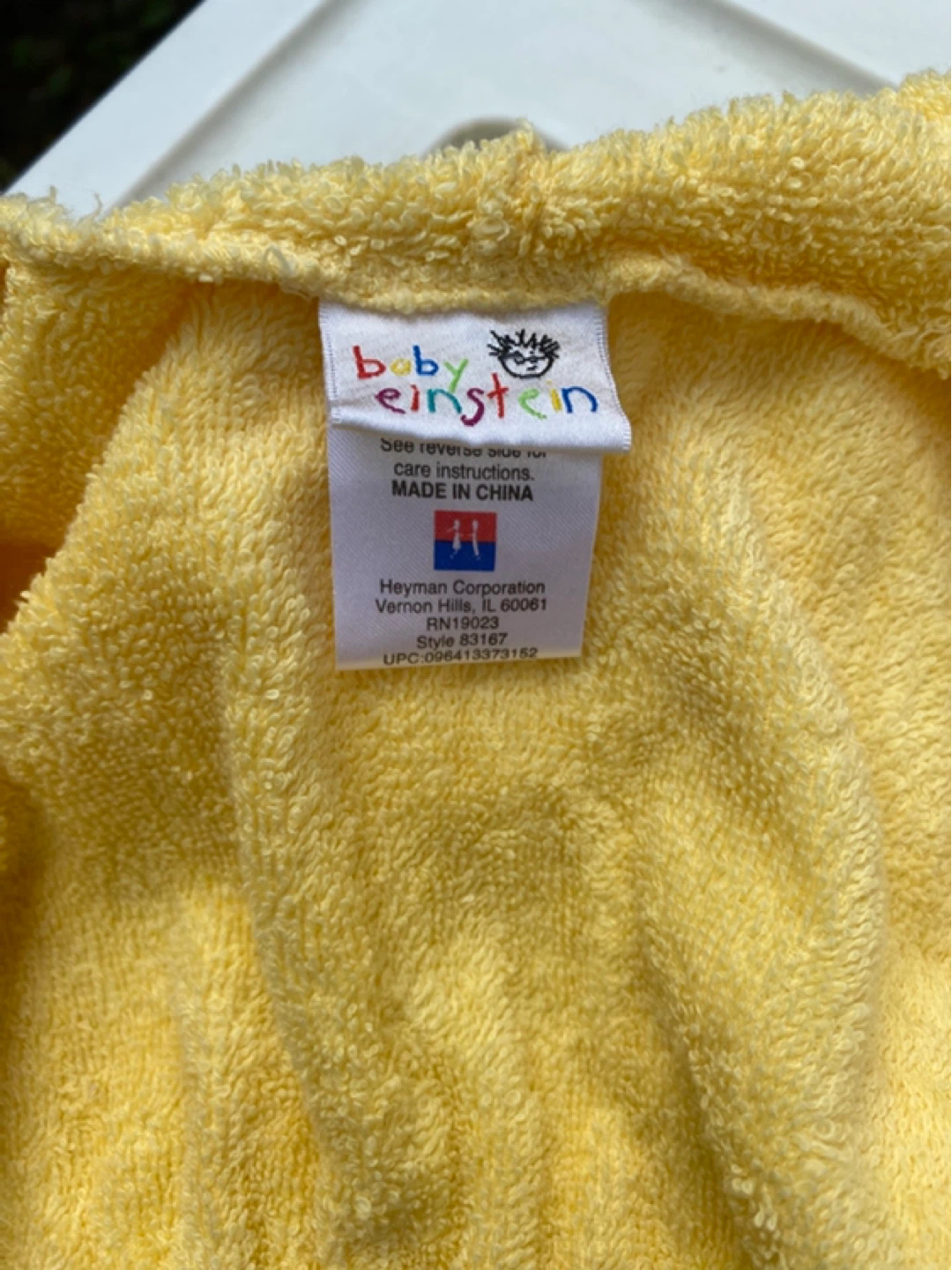 Baby Einstein Yellow Hooded Robe and Slippers Set - photo 2