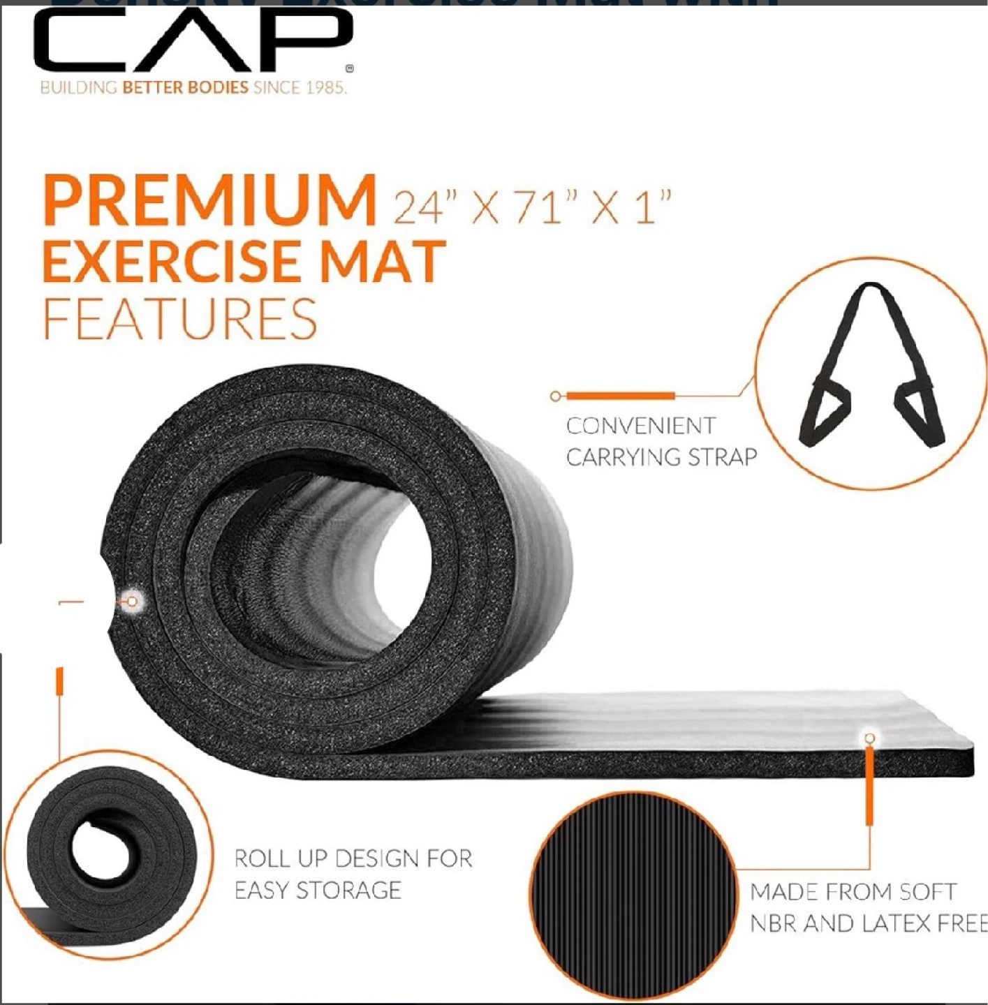 CAP Premium Extra Thick High Density Exercise Mat - photo 3