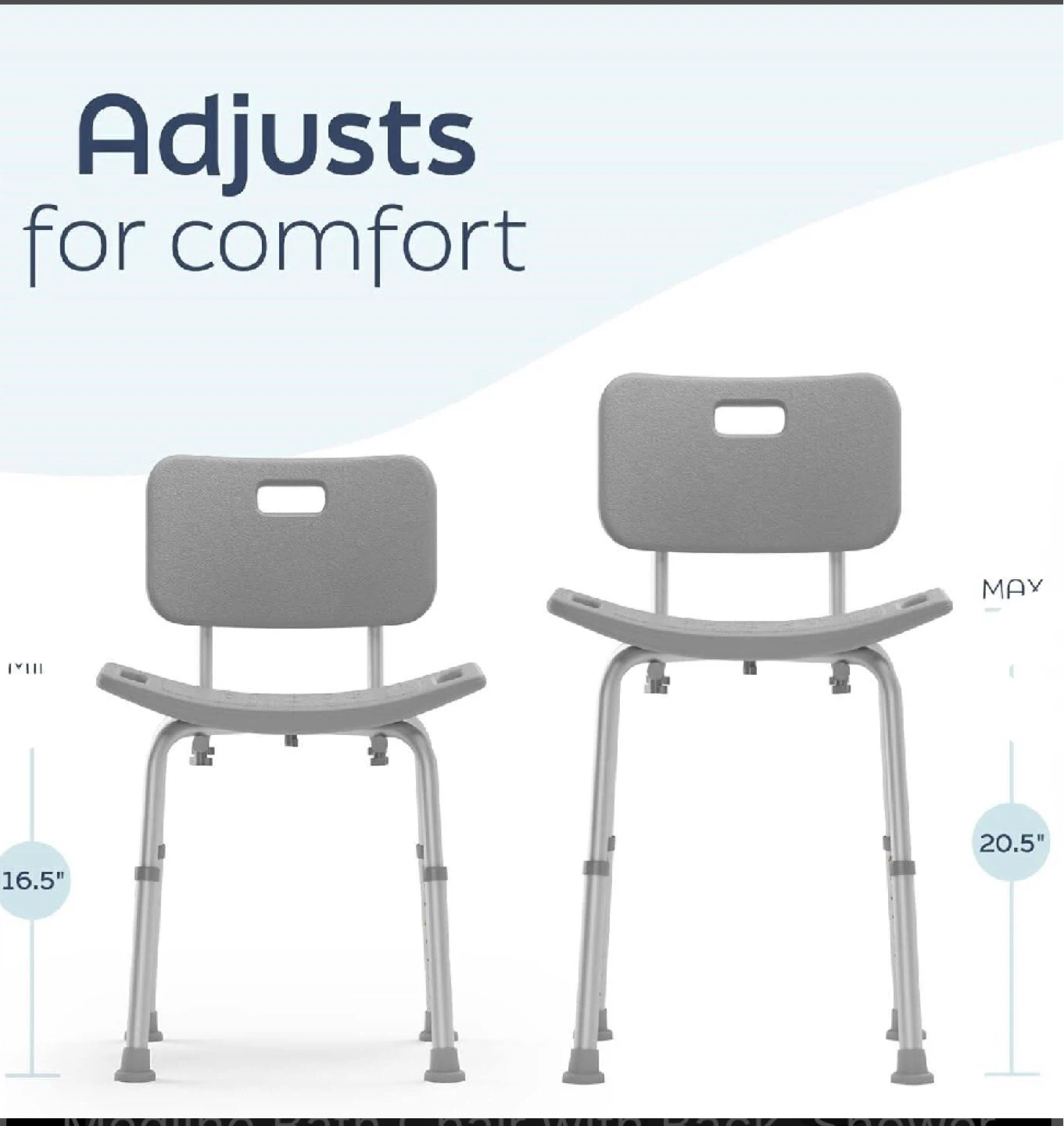 Adjustable Shower Chair with Back - photo 2