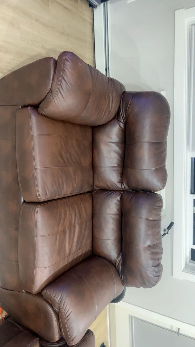 Brown Leather Loveseat Sofa