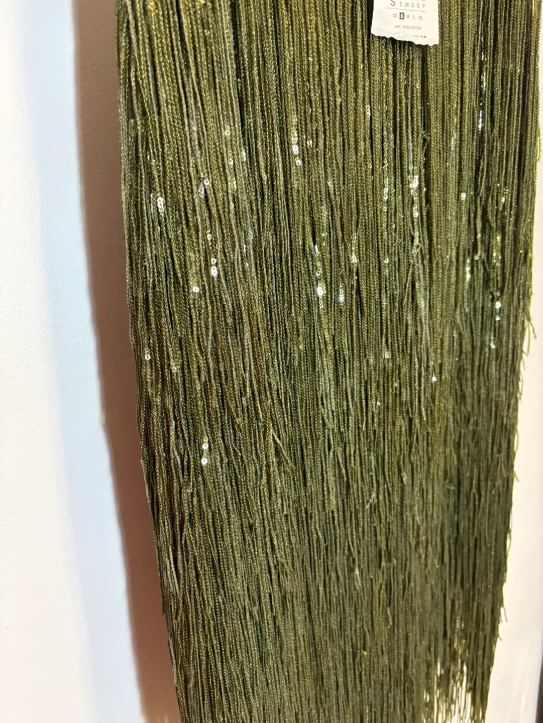 Zara Sequin Fringe Skirt Green Size S - photo 4