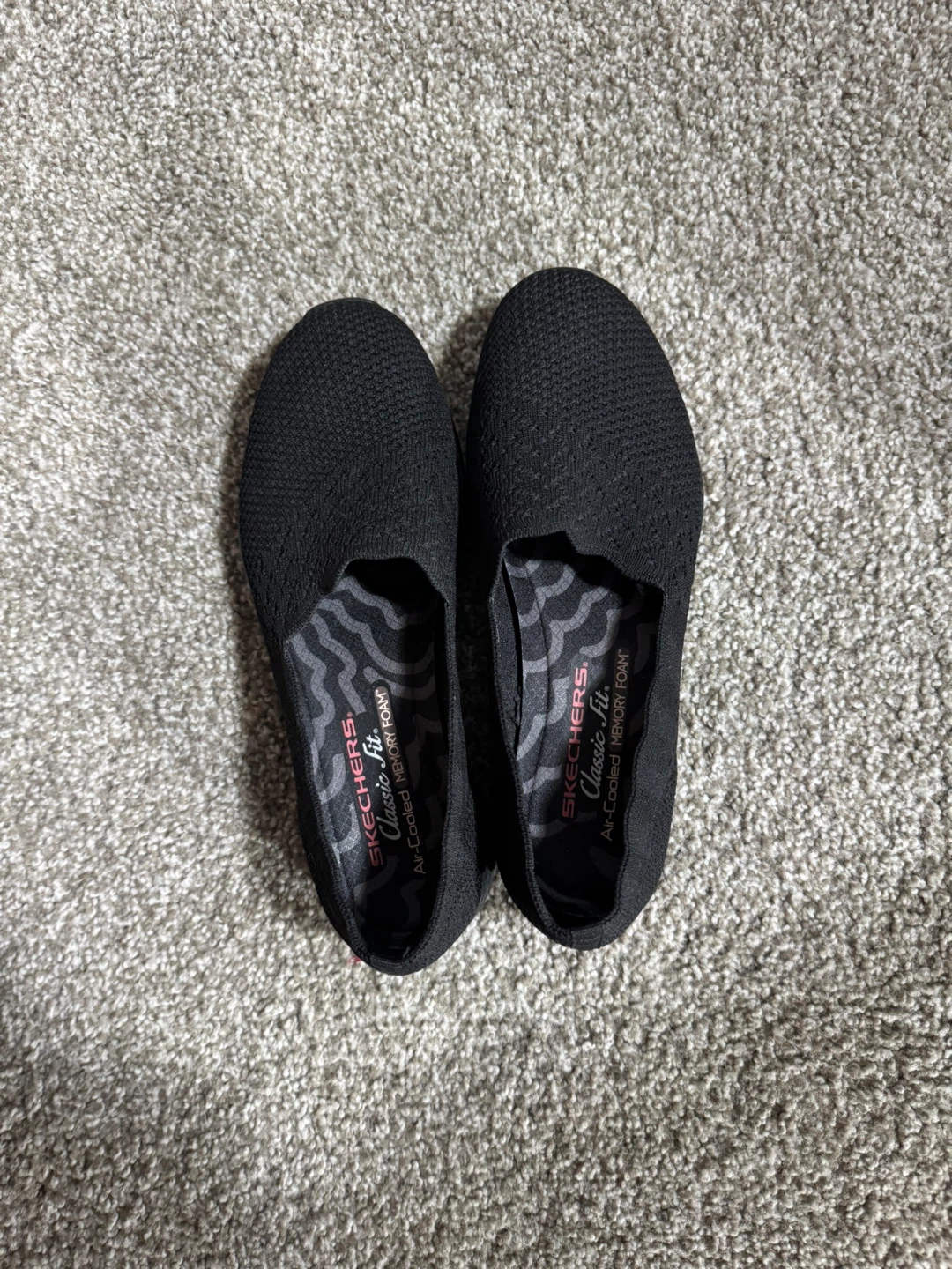 Skechers Women's Black Air-Cooled Memory Foam Flats