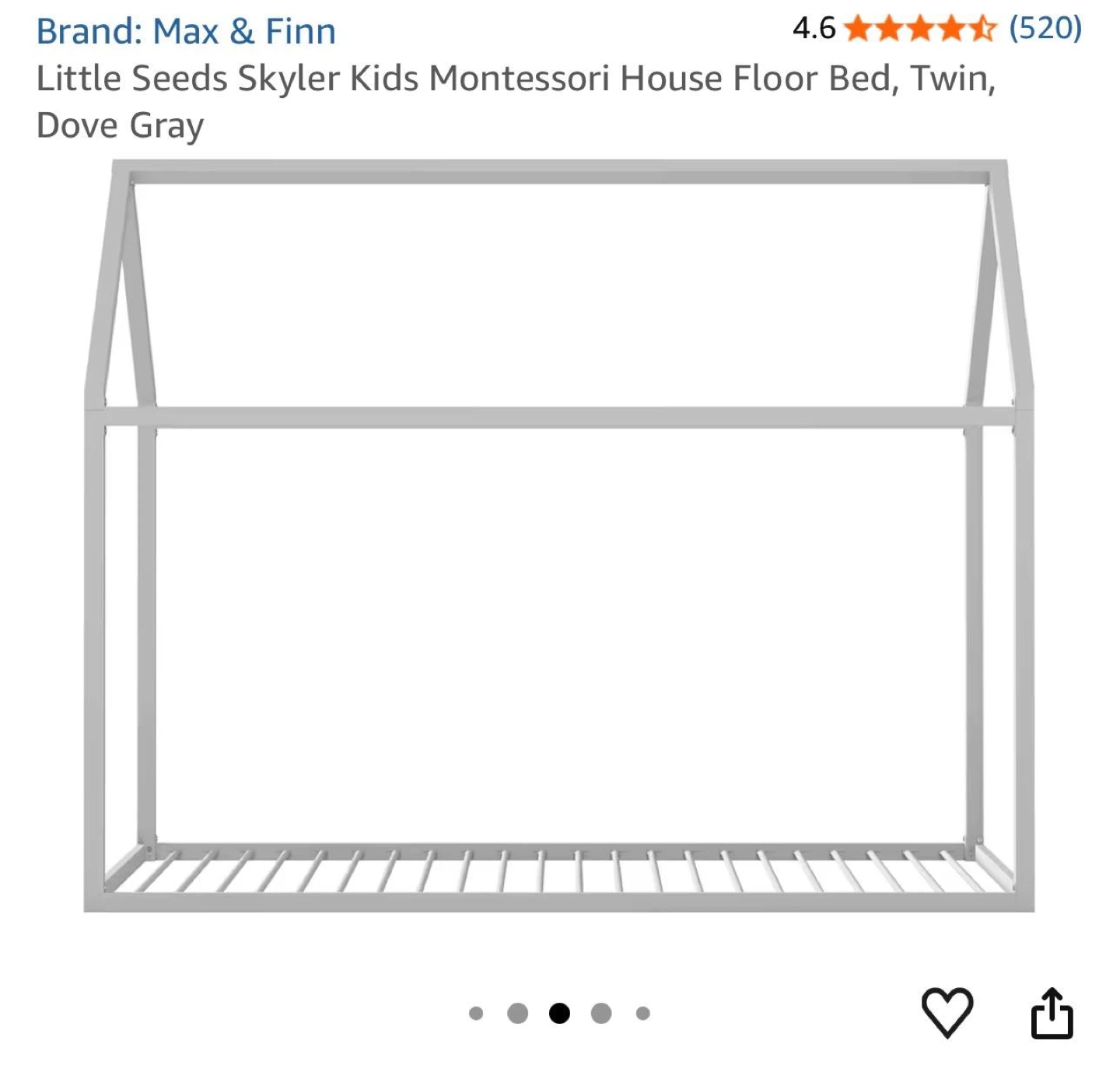 Floor Bed, Twin, Dove Gray - photo 3