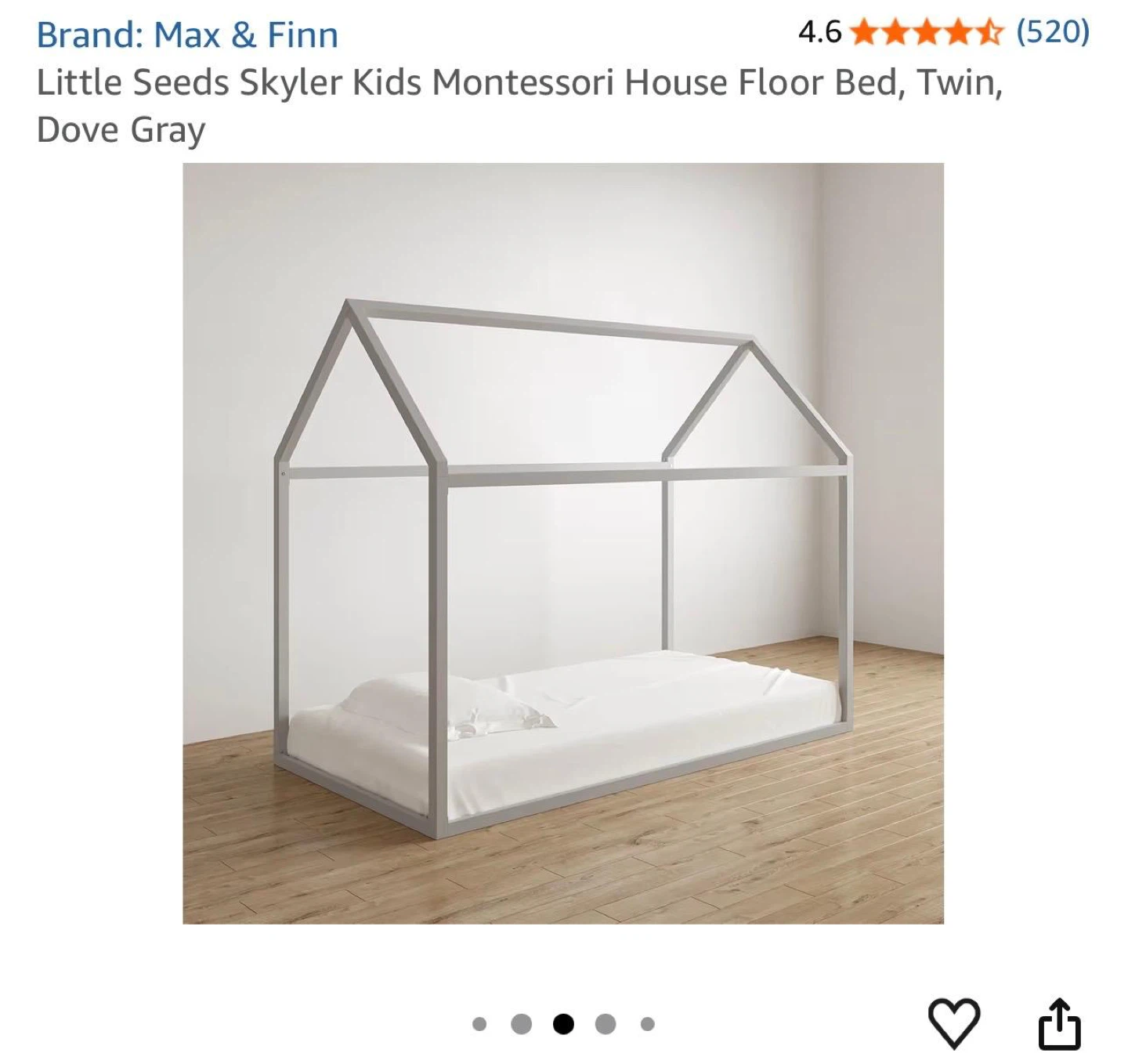 Floor Bed, Twin, Dove Gray - photo 4