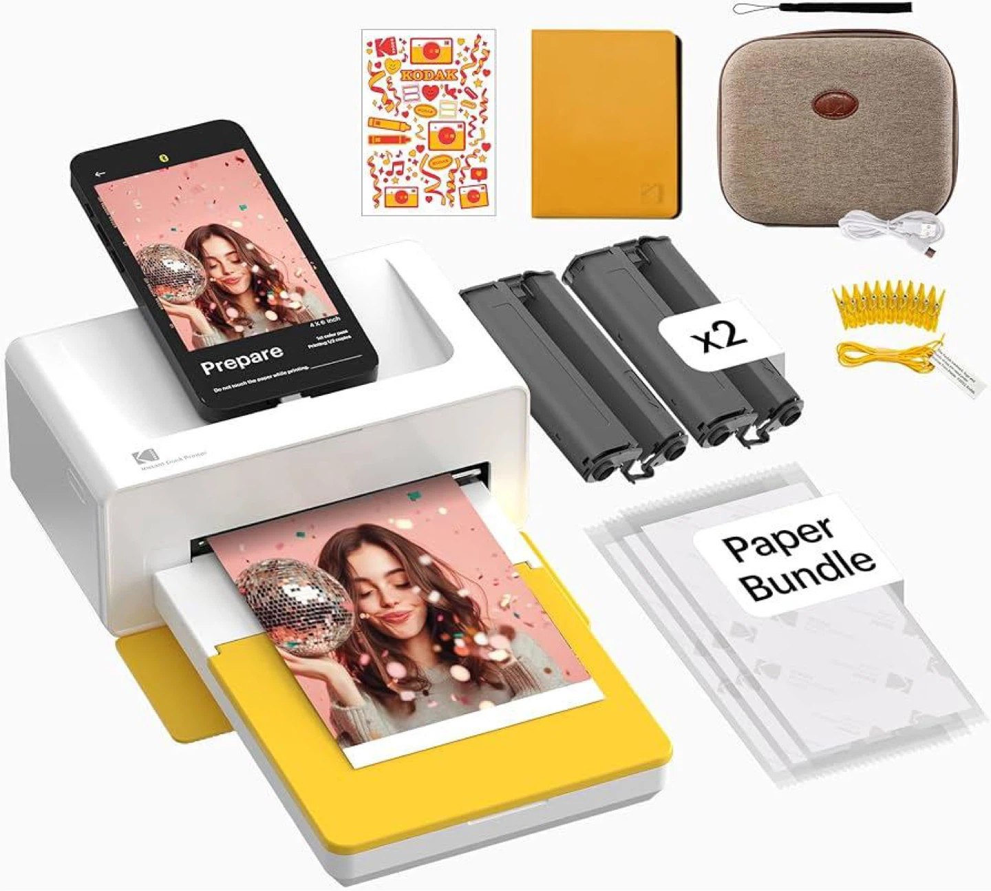 Kodak Mini Shot 3 Retro Photo printer with Case and Cartridges