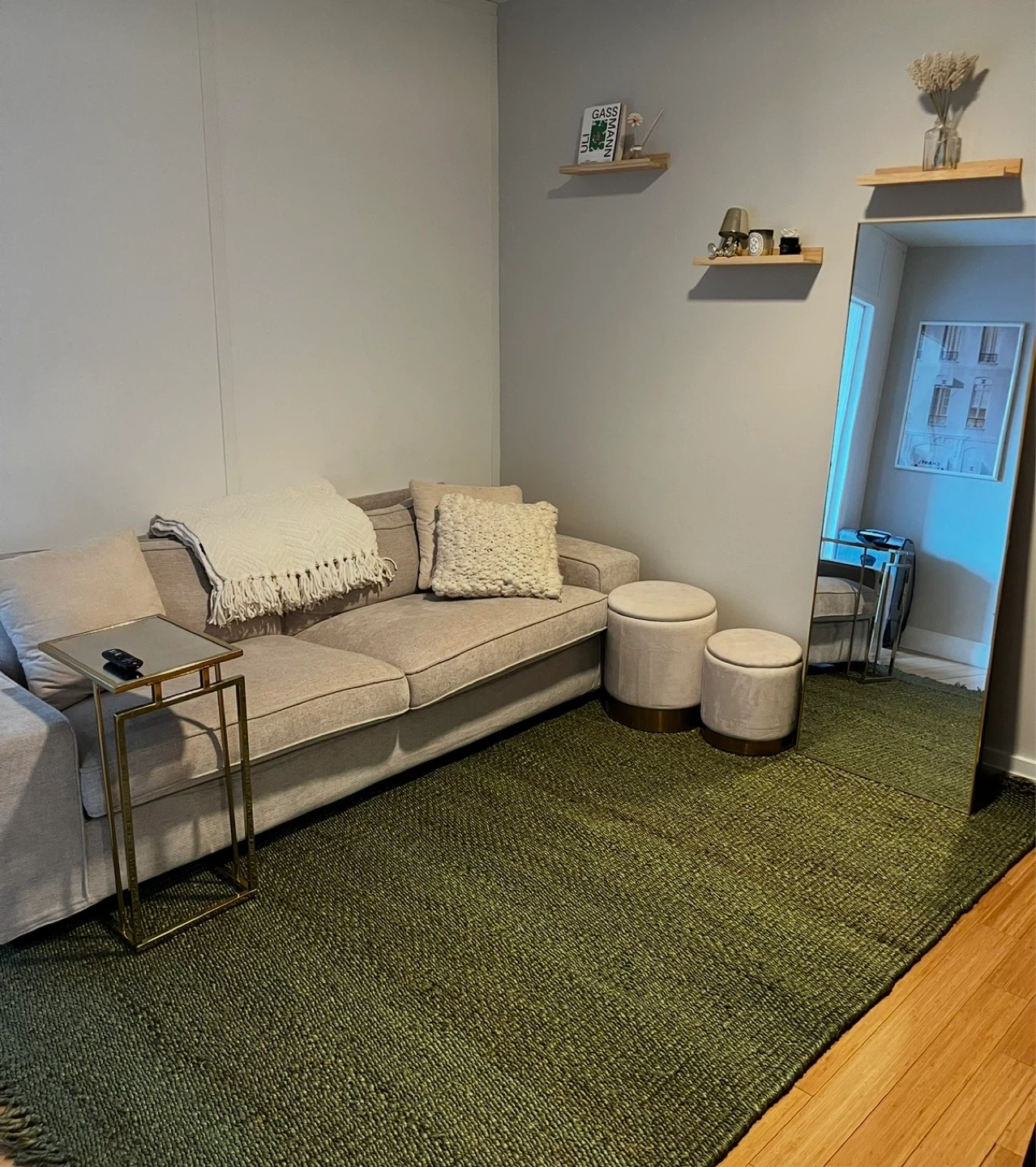 5’x8’ green jute rug