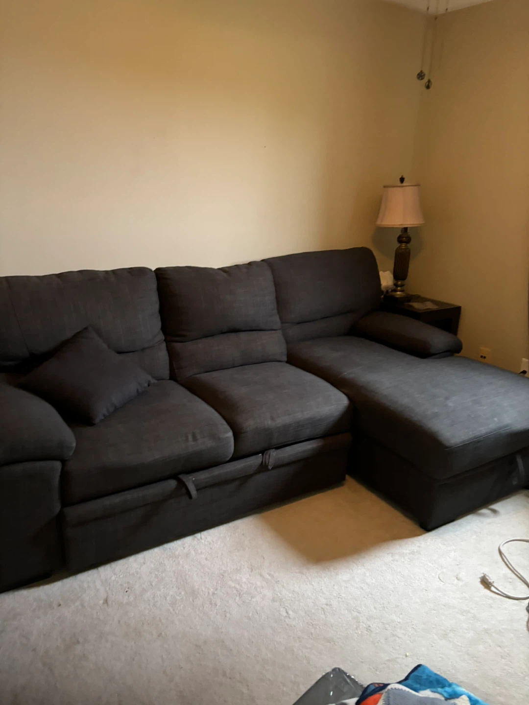 Dark Grey Sectional Sofa with Storage - photo 3