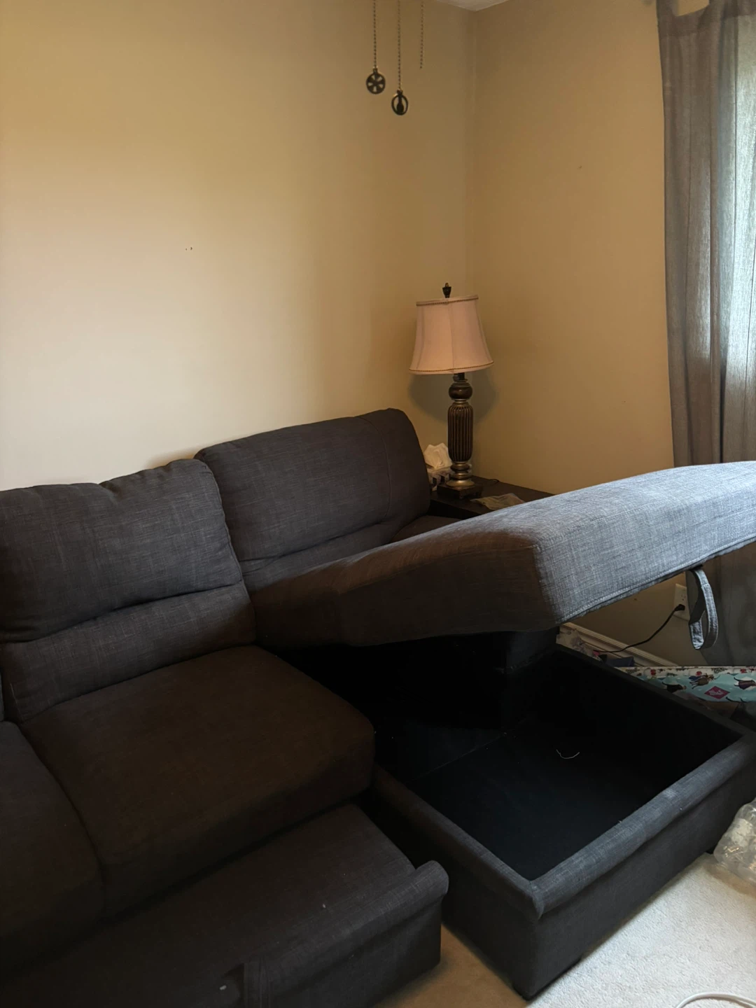 Dark Grey Sectional Sofa with Storage - photo 2