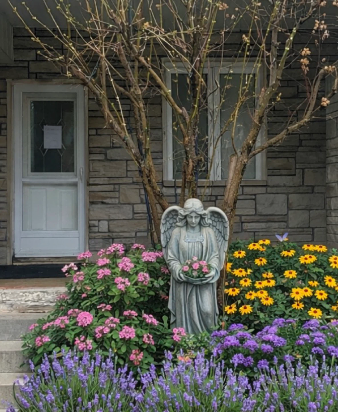 Angel Garden Statue with bird feeder feature