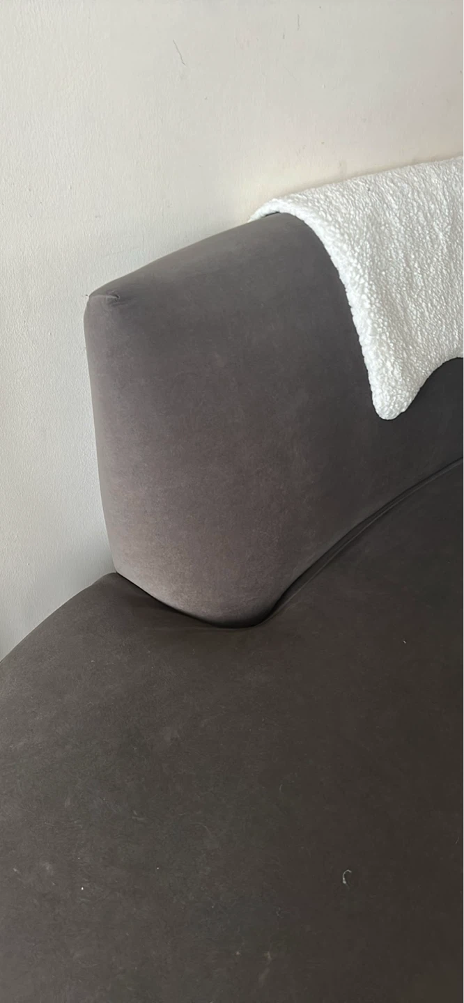 Curved Grey Sofa - photo 2