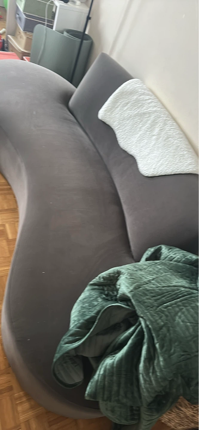 Curved Grey Sofa - photo 4