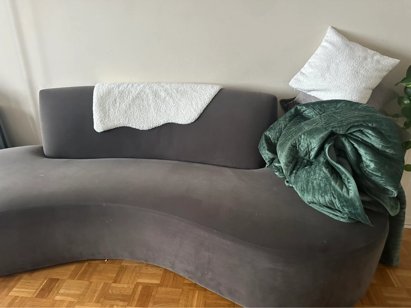 Curved Grey Sofa
