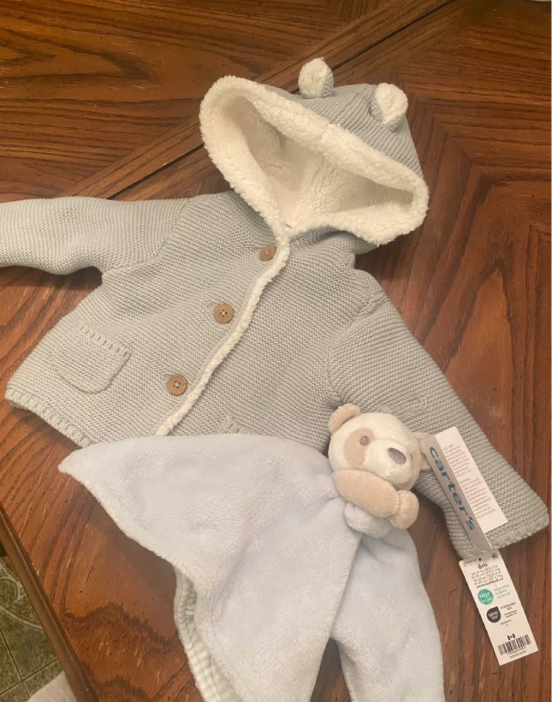 Carters Baby Sweater and Lovey Set