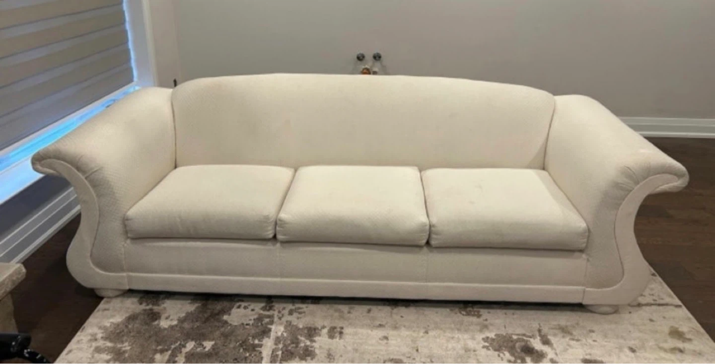 Cream White Sofa and Loveseat