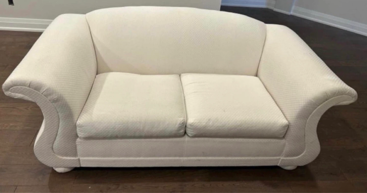 Cream White Sofa and Loveseat - photo 2
