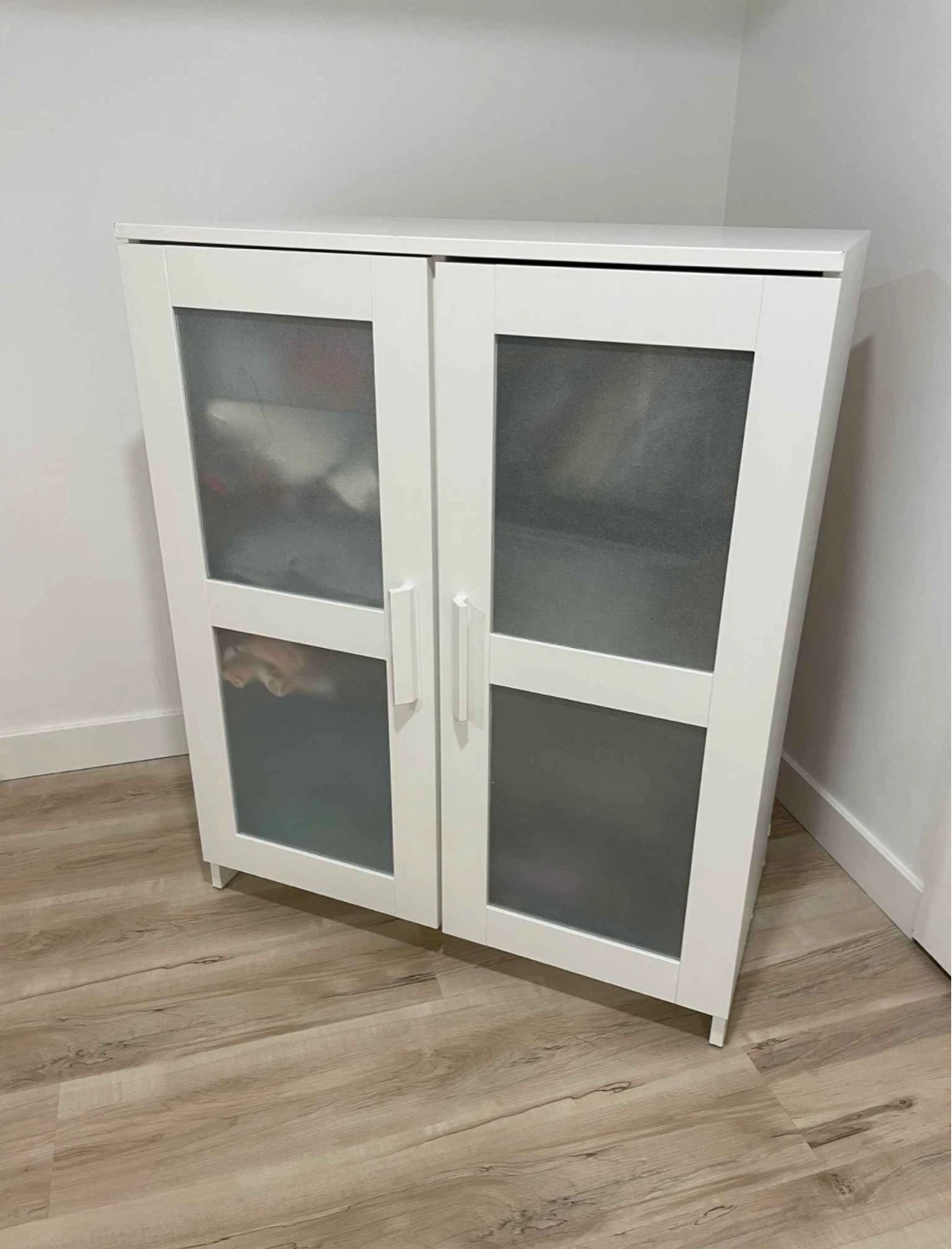 IKEA BRIMNES Storage Cabinet with Frosted Glass Doors