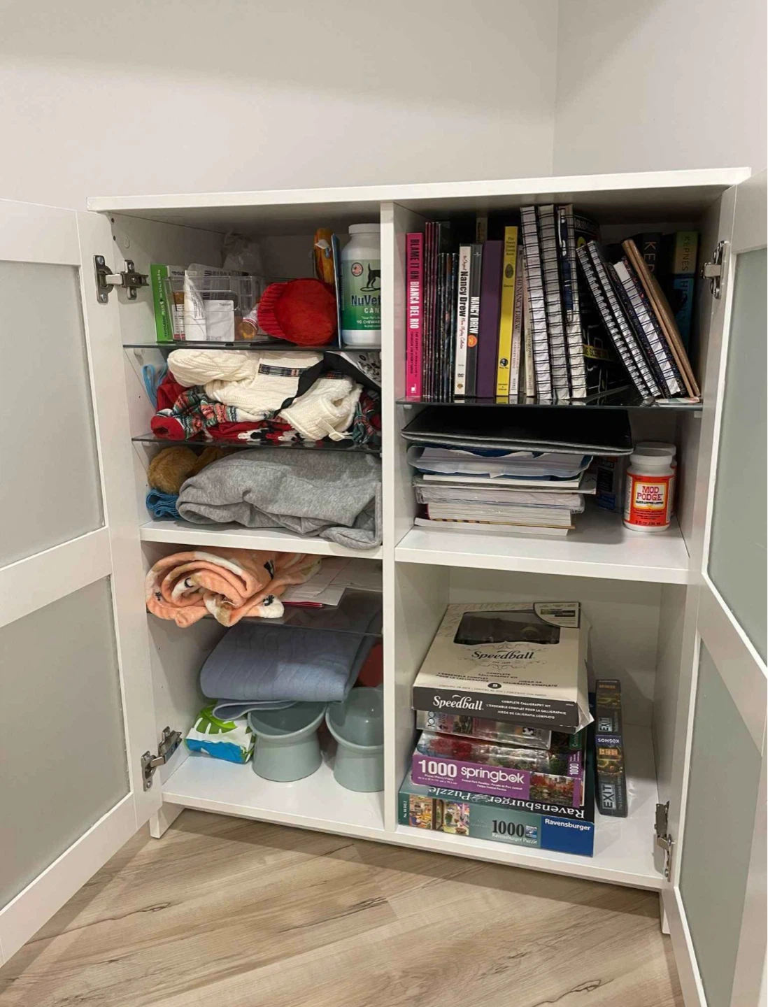 IKEA BRIMNES Storage Cabinet with Frosted Glass Doors - photo 2