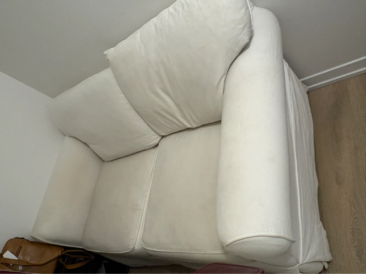 White Sofa Couch with removable slipcover - photo 2