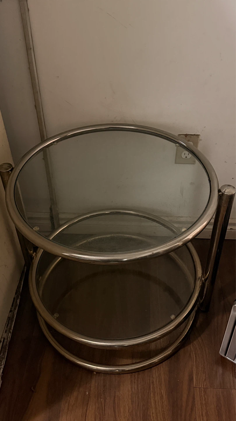 Glass table and kitchen cart