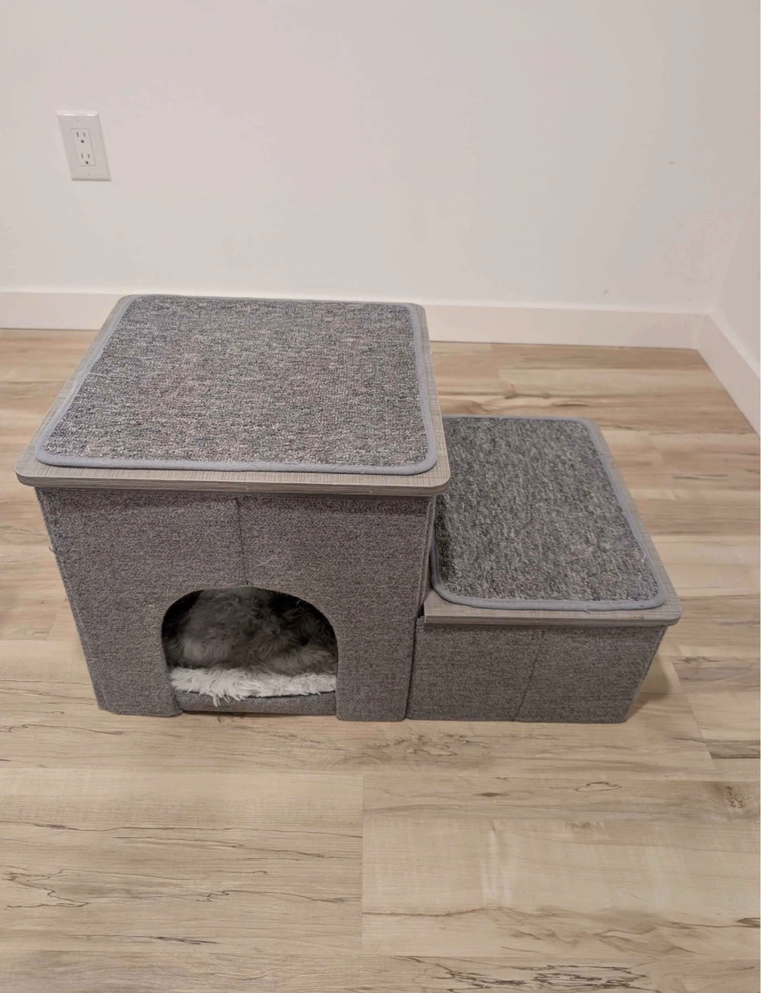 Grey Dog Stairs with Storage