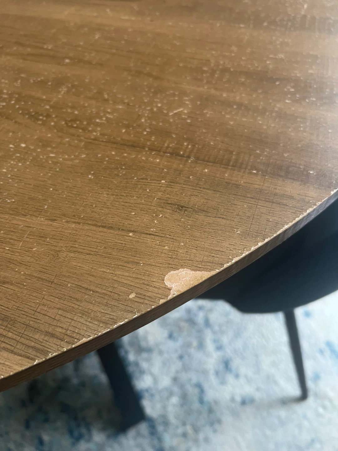 Round Wood-look finish Dining Table - photo 5