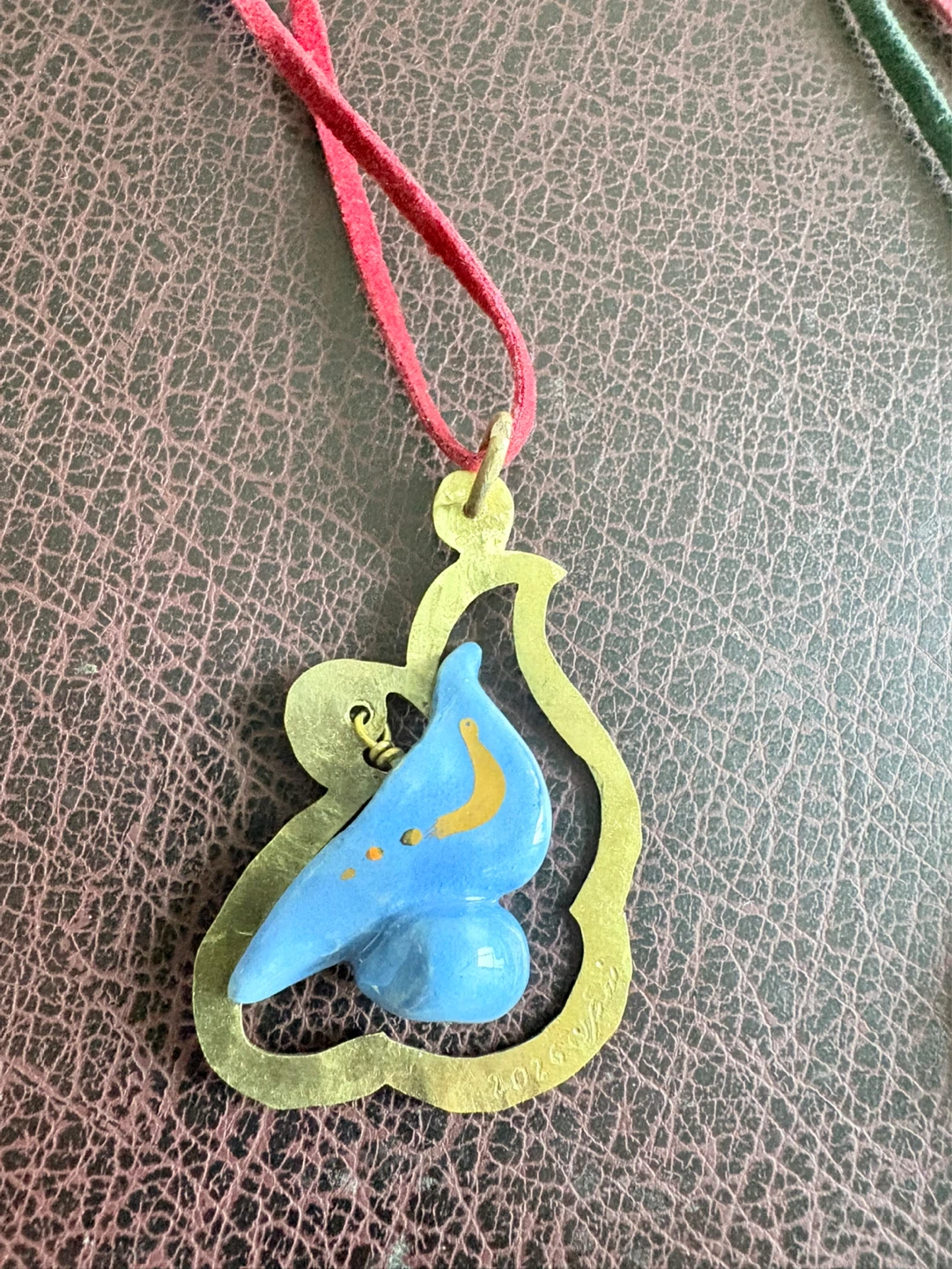 Handmade Blue Bird Pendant Necklace with Suede Cord - photo 3